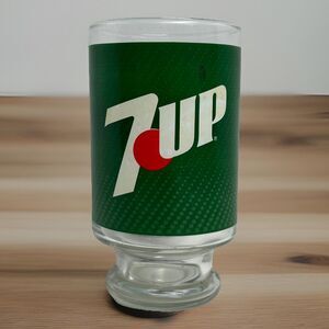 Vintage 70s 7-up Glass Drinking Glass Cup Large 32oz 6-3/4" Tall